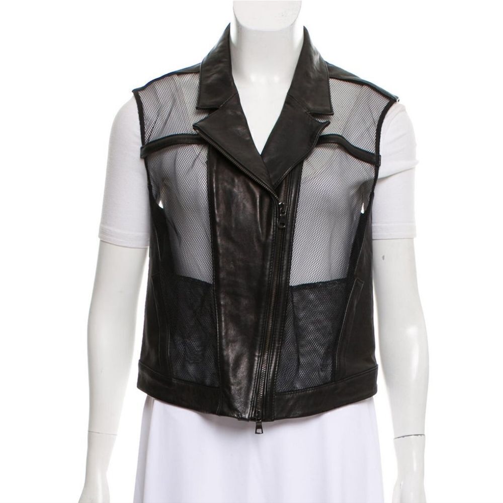 Ohne Titel Leather-Blend Mesh Vest size 8